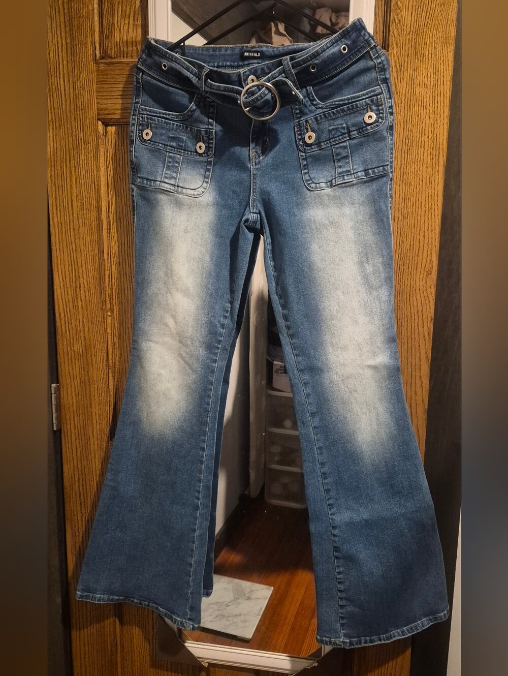 Flamingals Jeans With Attached Belt